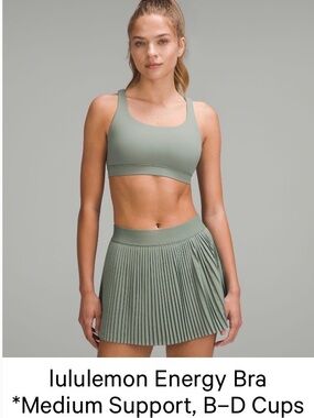 Lululemon Energy Bra in Grey Eucalyptus